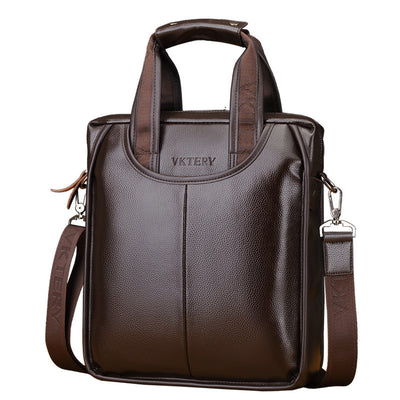 Men'S Bag Shoulder Messenger Vertical Portable Briefcase