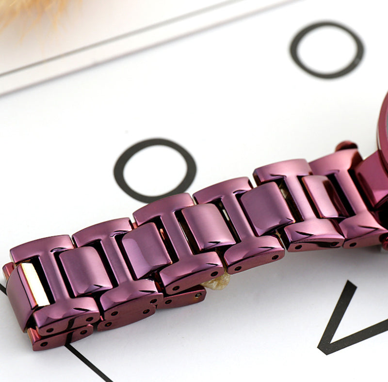 Time to Run Rhinestone Steel Belt Fashion Trend Student Fashion Watch Watch Female