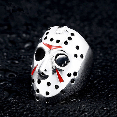 Cute Skull Painted Red Oil Ring