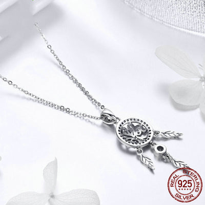 Ladies Dream Catcher Silver Necklace