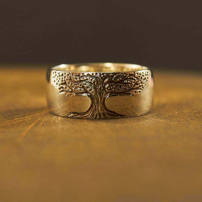 Vintage Engraving Tree of Life Simple Ring