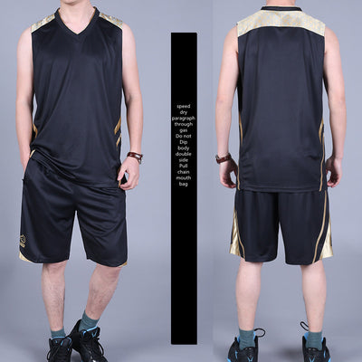 Basketball Sports Suit Men'S Summer 2021 Casual Wear Sleeveless Thin Vest Running Suit Shorts Sportswear