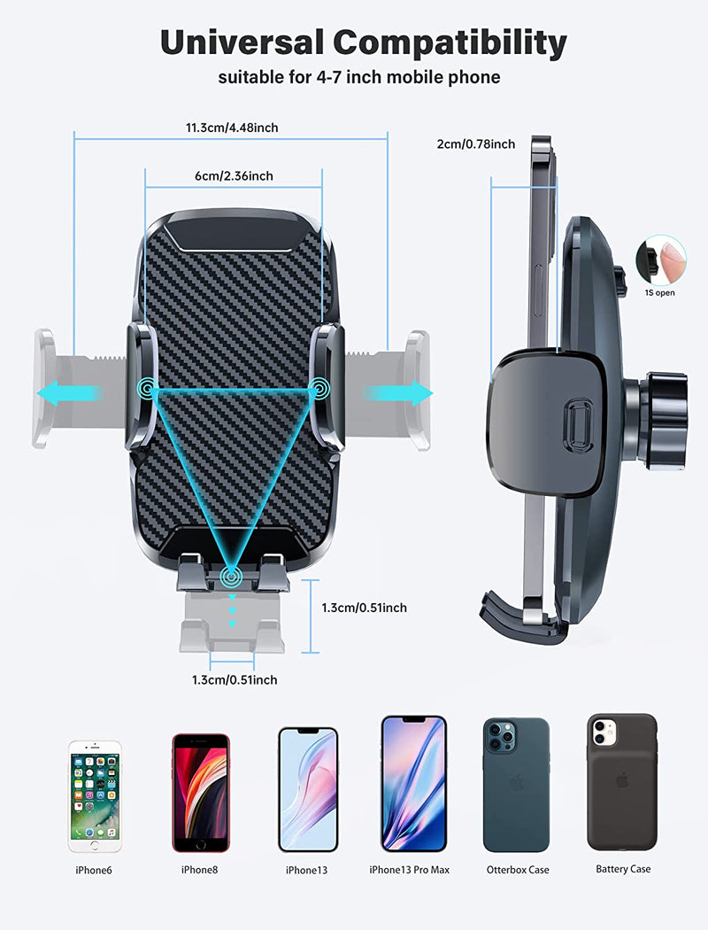 Porta Cellulare Da Auto [Super Potenza Di Aspirazione] Supporto Cellulare Auto Ventosa per Cruscotto/Parabrezza,360° Di Rotazione Braccio Estensibile Porta Telefono Auto per Iphone 14 Ecc