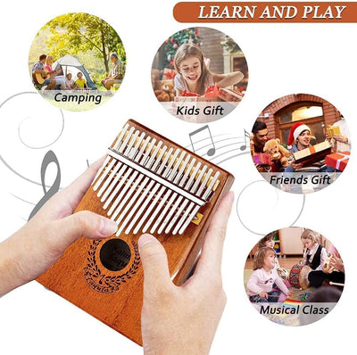 Kalimba 17 Tasti Pianoforte a Pollice - Strumento Musicale Professionale Mbira Sanza Finger Piano Con Custodia Protettiva Istruzioni per Lo Studio Martello per Accordare Regalo per Bambini Adulti