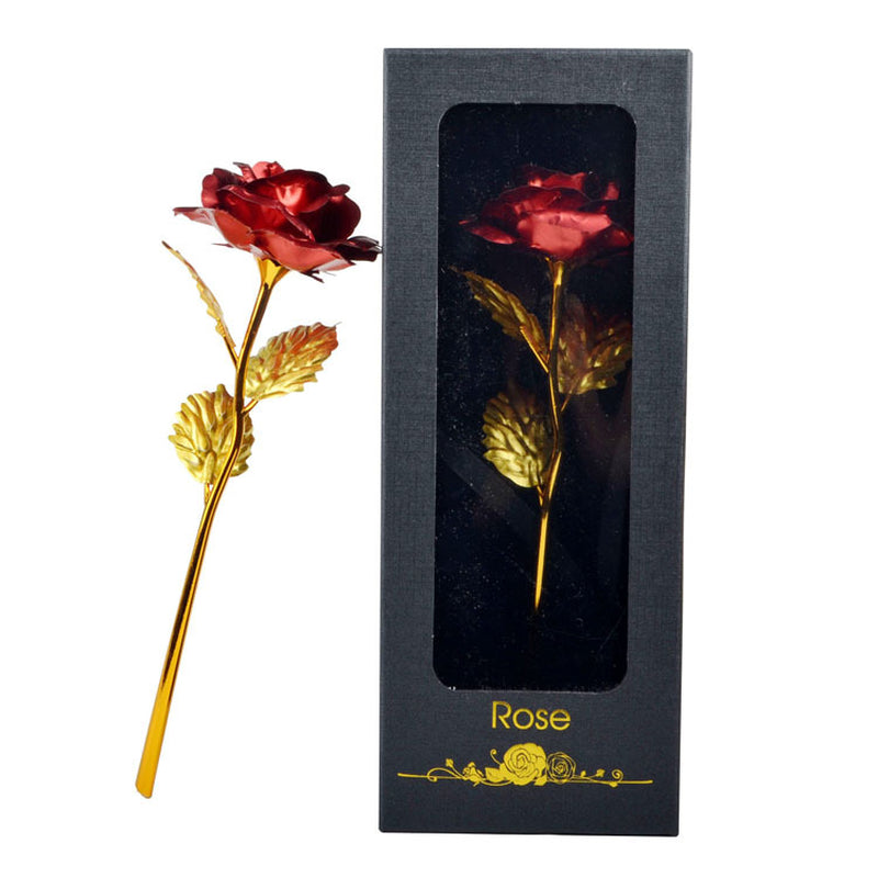 Gold Foil Rose Flower Window Gift Box for Valentine&