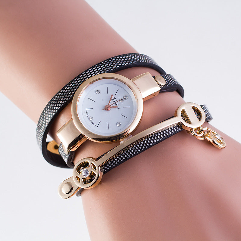 Casual Three-Winding Bracelet Watch