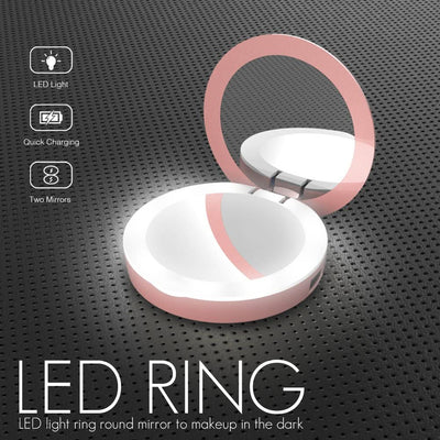 Regalo per Donna – Powerbank Con Specchio a LED per Iphone Samsung – Regalo Di Compleanno – Regalo Di San Valentino – Regalo per Sorella – Regalo per Migliore Amica – Regalo per Mamma (Oro Rosa)