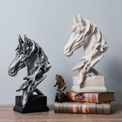 Sculture, Animale Decorativo, Testa Di Cavallo,Statue Decorative, Figure Decorative, Statuette Decorative Casa, Soggiorno Decorativo Moderno Da Appoggiare, Scultura Astratta in Poliresina, Idea Regalo