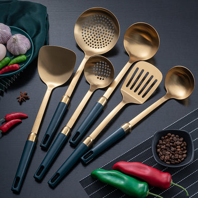 Stainless Steel Emerald Gold-Plated Kitchenware Set