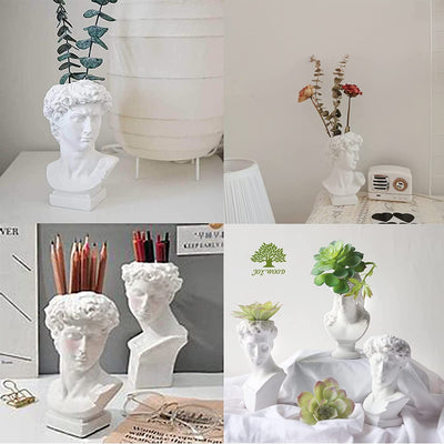 Vaso Statua Testa Di David, Portapenne per Statua Di David, Decorazione per La Casa in Stile Nordico Fioriera Succulenta Vaso Greco Statua Resina Artigianato Artistico Scultura Schizzo Regalo Pratico