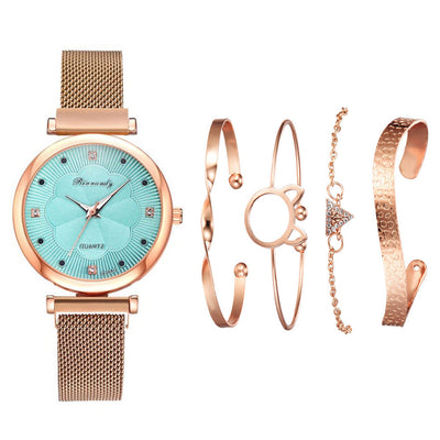 Net Belt Magnet Quartz Watch Bracelet 5Pcs/Set