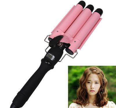 Small Curling Iron Water Corrugated Three-Tube Electric Curling Iron