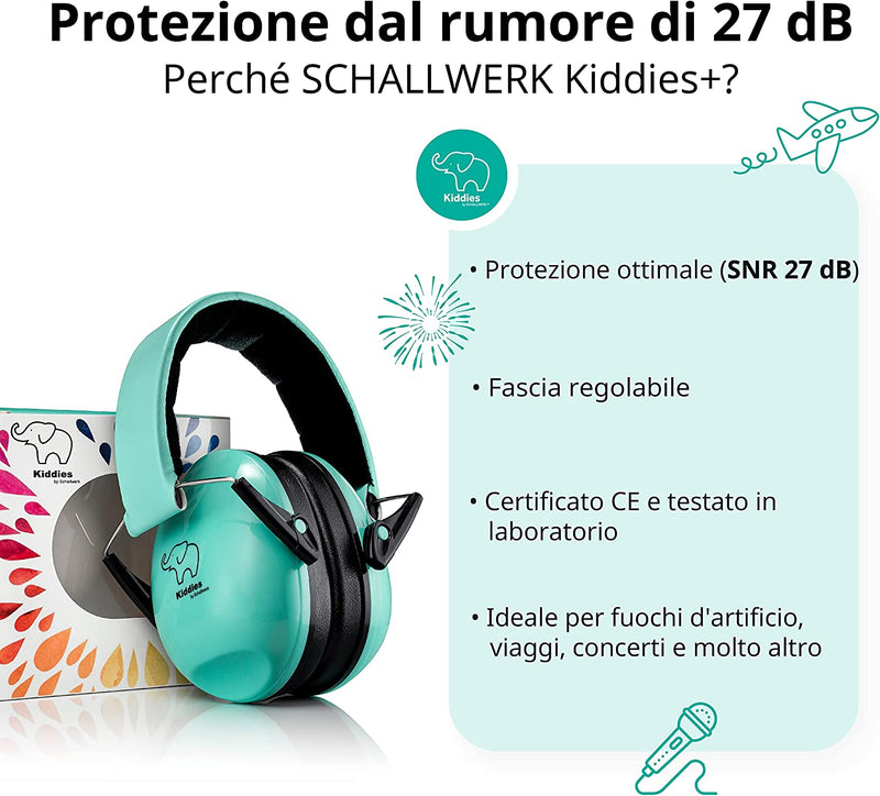 ® Kiddies – Cuffie Antirumore Bambini – Attutisce Il Rumore E Protegge Le Orecchie Dei Bambini – Ideale per La Vita Quotidiana, Feste E Celebrazioni, Sport Ed Eventi Musicali