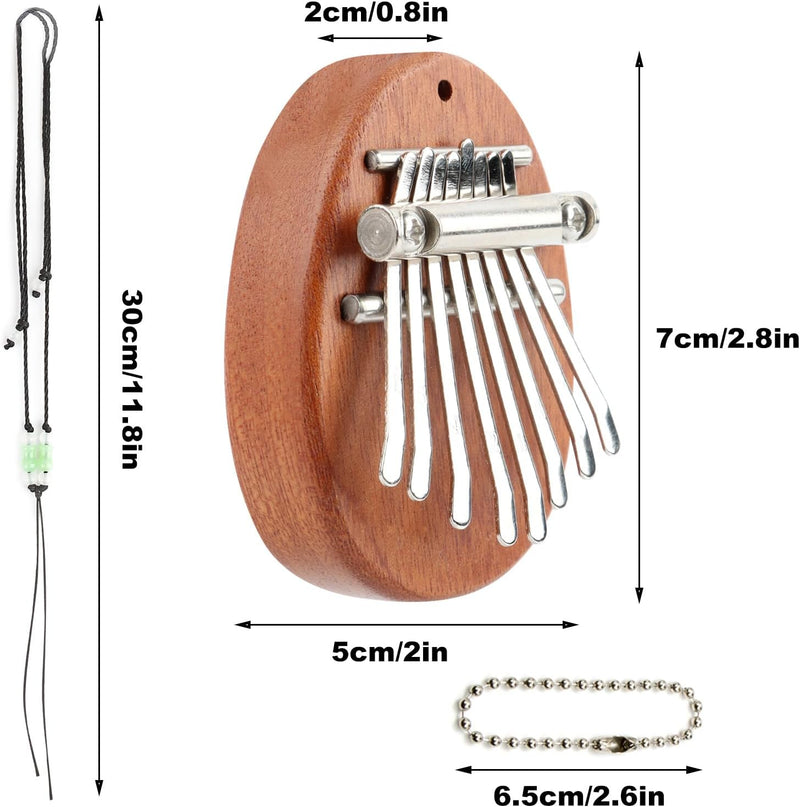 Kalimba, Thumb Piano, Pianoforte Kalimba a 8 Tasti,Mini Pianoforte per Pollice, in Legno Massiccio, Strumenti Musicali Portatili, Con Cordino, per Bambini, Adulti E Principianti