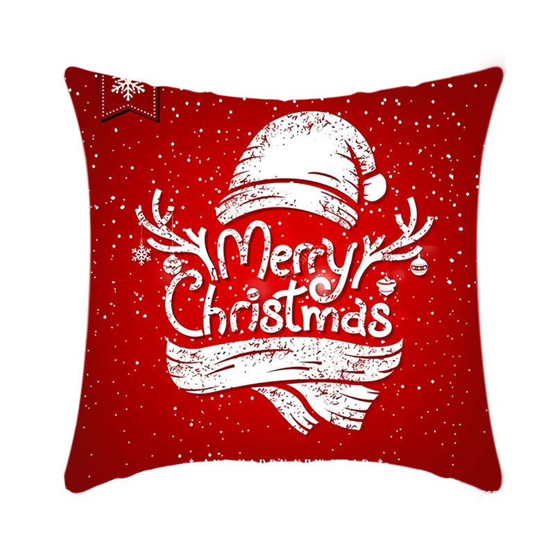 2021 Merry Christmas Cushion Cover 45Cm Elk Santa Claus Short Plush Sofa Pillow Cover Home Decor Pillowcase Christmas Decoration