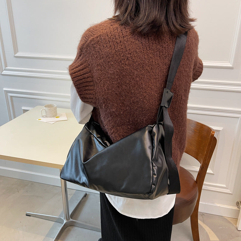 Fashion Solid Color Messenger Carrying Cylinder Bag