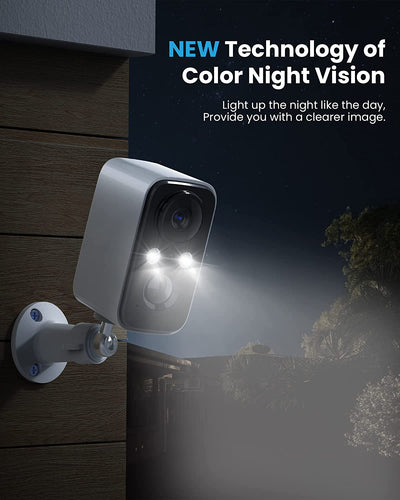 Telecamera Wi-Fi Esterno Senza Fili Solare,Videocamera Sorveglianza Con Visione Notturna a Colori,Rilevamento Umano Pir,Conversazione a 2 Vie,Impermeabile IP66