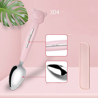 Stainless Steel Sawtooth Scraping Spoon Fruit Scoop Dessert Spoon Tableware Serving for Grapefruit