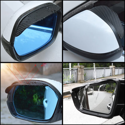 1 Paio Di Auto Laterali Pioggia Specchietto Copertura Fumo Guardia Universale in Fibra Di Carbonio Auto Pioggia Laterale SUV Camion Copertura Accessori