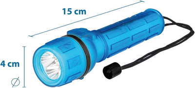 PP3150 Mini Torcia LED Portatile Tascabile Luminosità 18 Lumen IP44 Con Pratica Impugnatura Antiscivolo E Laccetto Da Polso