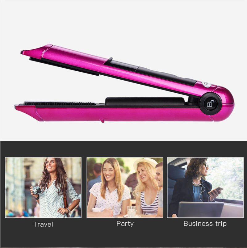 USB Charging Volume Straight Dual-Purpose Hair Clips Straightener Portable Mini Wireless Charging