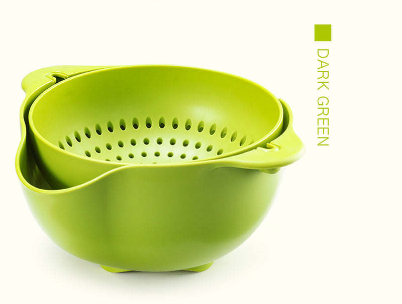 Double Thickening Drain Basket Washing Basket Kitchen Drain Basin Creative Fruit Bowl