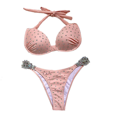 Crystal Diamond Bikini High End Triangle Strap Bikini