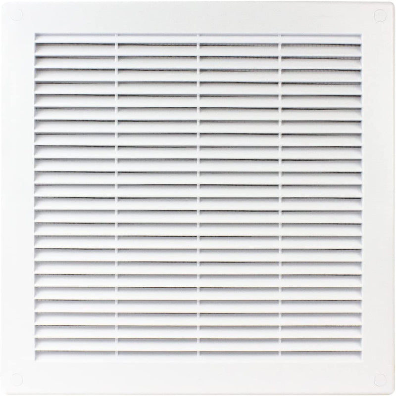 Ventilation Grille 300X300 with Fly Net. White Plastic(Tru-10) by