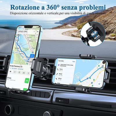 【Ultra Stabile】 Porta Cellulare Auto per Bocchetta D'Aria, Supporto Telefono Auto Universale a Prova Di Scossa Compatibile Con Iphone 14 Series/13/12/11/Se/Samsung/Xiaomi E Altri Telefoni