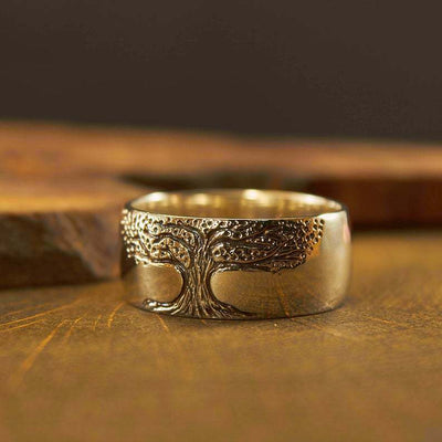 Vintage Engraving Tree of Life Simple Ring