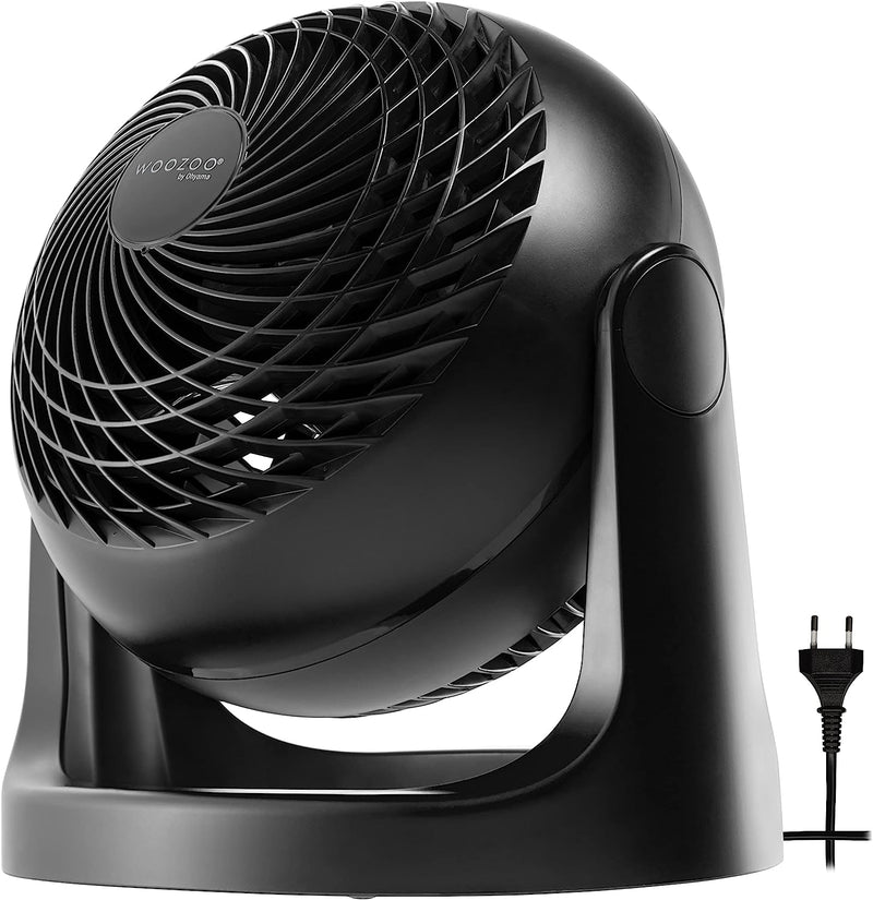 Woozoo, Ventilatore Da Tavolo Silenzioso, Potente E Portatile, 23M², Portata 15 M, Inclinazione Verticale a 360°, Camera Da Letto - Woozoo PCF-HE18 - Nero