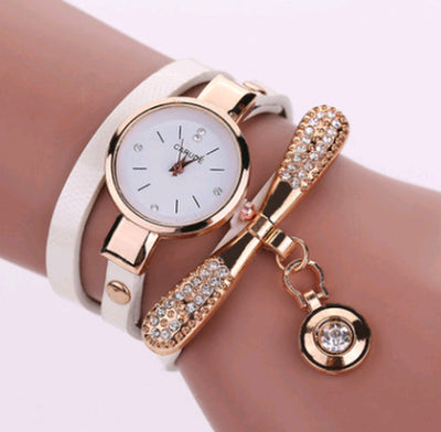 Thin Belt Fashion Ladies Watch Casual Three-Ring Winding Bracelet Watch Women'S Fashion Quartz Watch