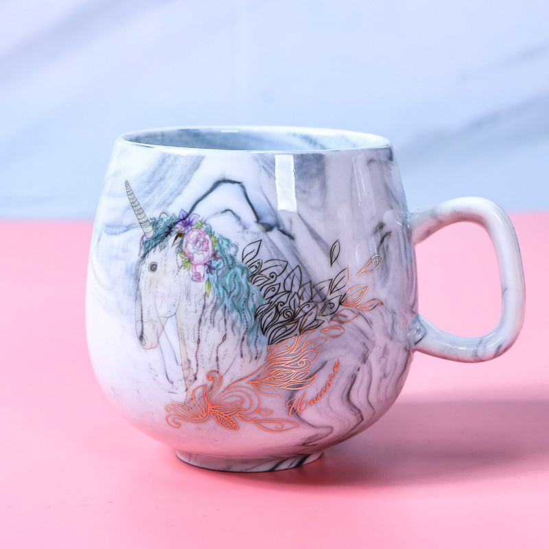 Ins Marble Pattern Couple Ceramic Cup