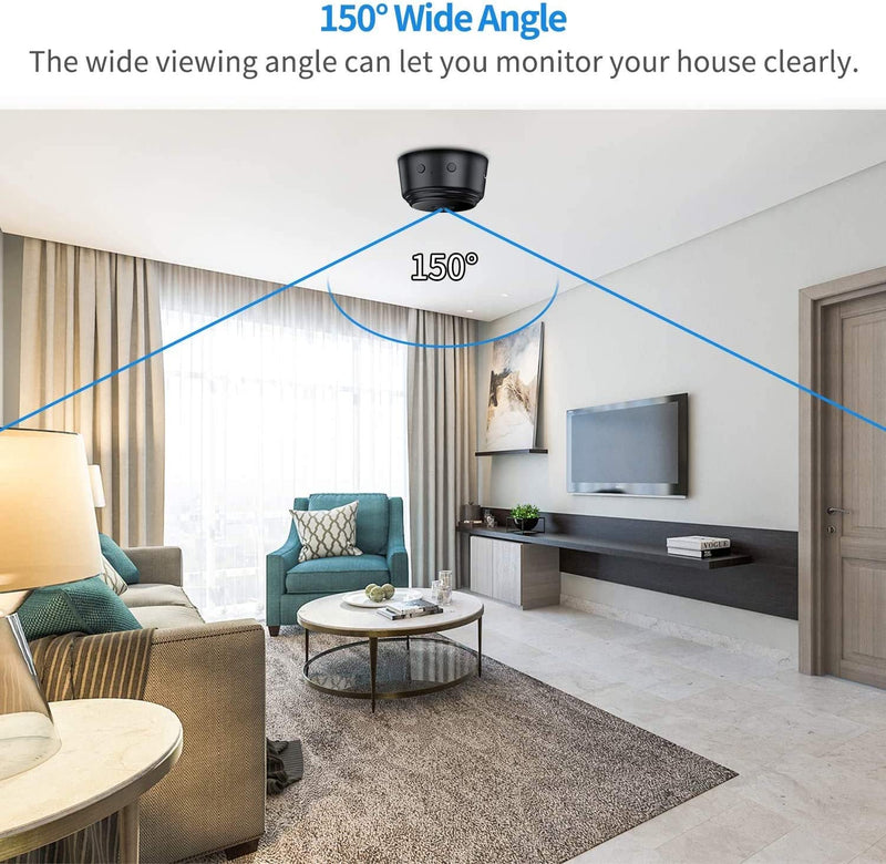 Telecamera Spia, 1080P HD Telecamera Nascosta Wifi Senza Fili Microcamera per Casa Lunga Durata Batteria Mini Videocamera Sorveglianza Interno Con Visione Notturna Rilevamento Di Movimento