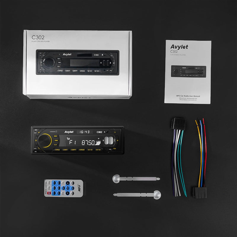 Autoradio Bluetooth 5.0 Vivavoce FM/AM,  Radio Stereo 1 DIN, Supporta Basso Profondo/Luce a 7 Colori/Chiamata a Mani Libere/Aux-In/Sd/U Disk, Telecomando, 60W X 4, Ricarica Rapida