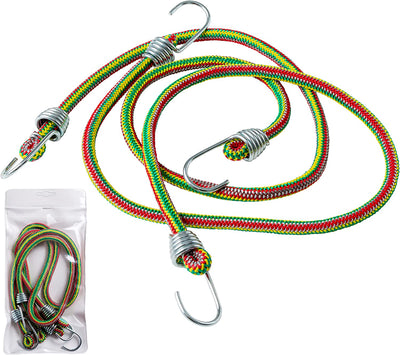 Corde Elastiche Con Gancio Portapacchi Da 80 Cm per Auto E Moto,2 Unità,Made in Italy, Corda Elastica Multiuso Allacciabagagli per Fissare Pacchi, Oggetti, Valigie, Teloni, Campeggio, Multicolore