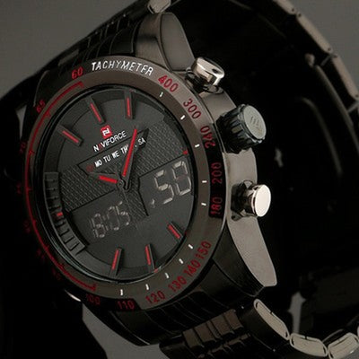 Waterproof Electronic Watch, Sports Men'S Watch, Steel Band Men'S Watch