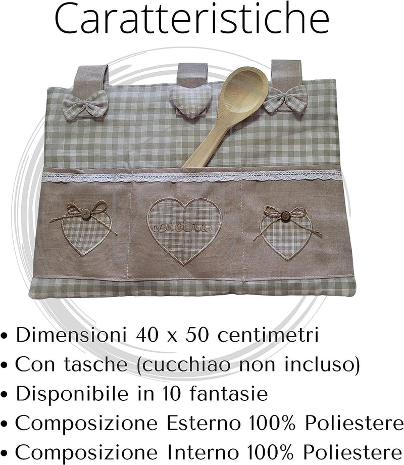 Copriforno Shabby Chic 40X50 Cm: Decorazione Cucina Con Chiusura a Velcro, Copertura per Forno Con Stile E Charm (MOD10 - Marrone)