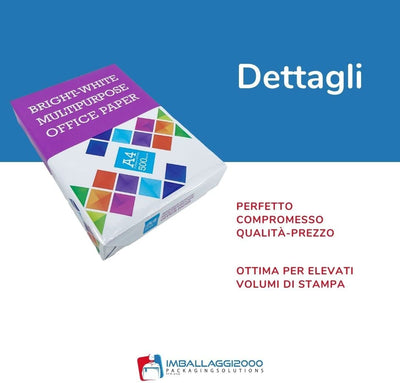 - Risma Carta A4, 1 Pack Da 500 Fogli A4 per Stampante, 80 Gr/Mq - Carta A4 Stampante, Ideale per Rifornimento Cancelleria Ufficio - Carta Stampante A4 Bianca per Tutte Le Stampanti