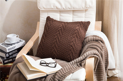 Coarse Wool Knitted Cushion