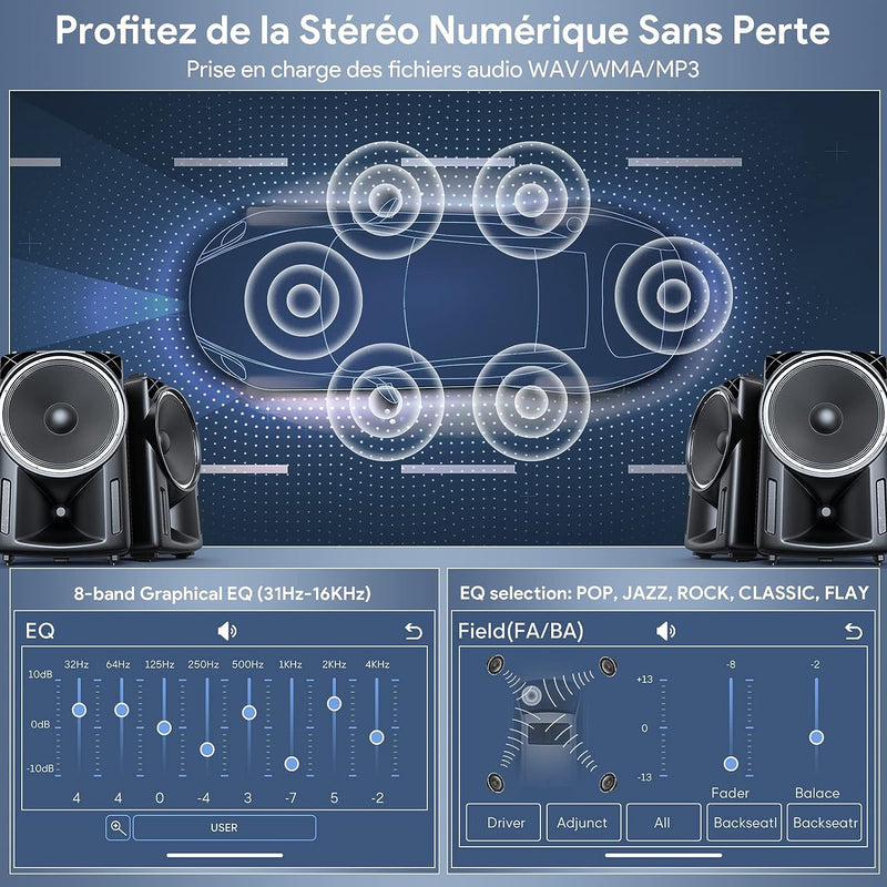 RDS Autoradio Bluetooth Con Estraibile Frontalino,  1 DIN Stereo Auto Bluetooth Con Telecomando, 4X65W Autoradio Con Lettore MP3 E Due Porte USB, Supporta Am/Fm/Aux/Sd/Ios/Android（Multicolore）