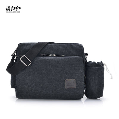 Manjianghong New Canvas Bag Bag Bag Retro Trend of Men'S Business Metrosexual Inclined Shoulder Bag Foreign Trade Package