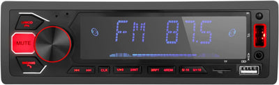 Autoradio Bluetooth Vivavoce 1 Din - Telecomando APP - Lettore MP3 Multimediale per Auto: Microfono Incorporato | Compatibile Con USB | TF | AUX | Radio Stereo FM Con 7 Luci Colori