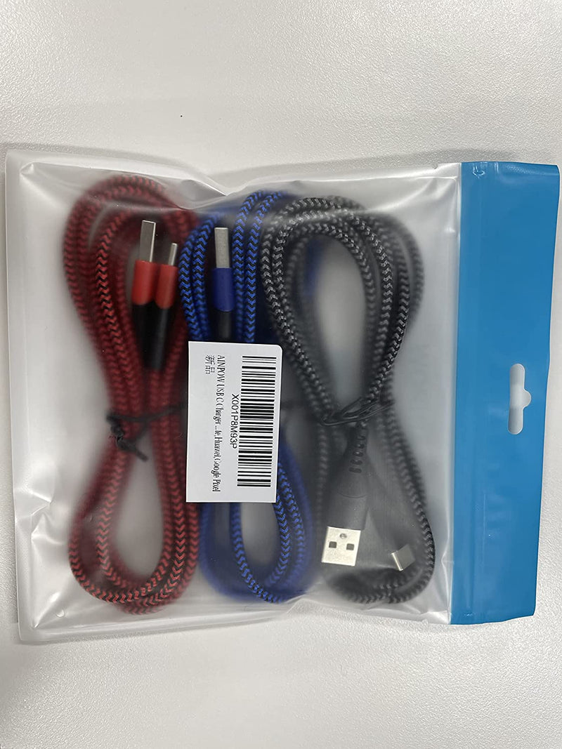 Cavo USB Type-C 2Metri 3Pezzi,  Cavo USB C Ricarica Rapida Nylon Cavo USB Tipo C Caricabatterie Cavetto Cavi USB C Cavo Caricatore per Samsung Galaxy S23/S22/S21/S20/S10/S9/S8,Note,Huawei,Xiaomi