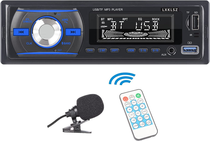 Autoradio Autoradio Ricevitore Radio Audio LCD Singolo Din Con Lettore MP3 Bluetooth Chiamate in Vivavoce Radio AM/FM Ingresso AUX TF/USB Ricarica Rapida