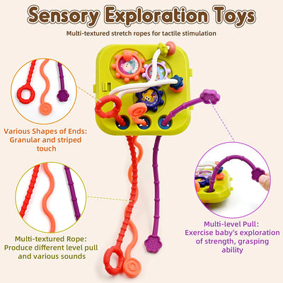 Giochi Bambini 1 2 Anno, 7 in 1 Montessori Sensoriali Giocattoli per Bambino 6 9 18 Mesi Educativi Cubo Di Attività Selezionatore Di Forme, Motor Skill Development Gioco Compleanno Regalo per Bambina