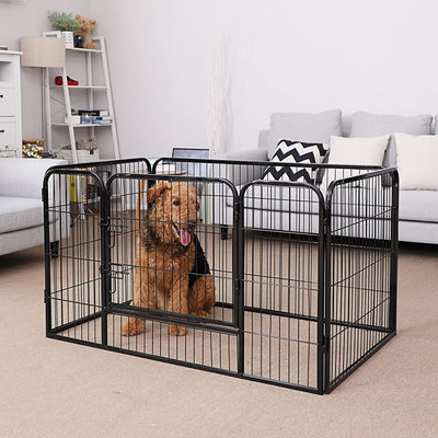 Recinto Recinzione per Cani Cuccioli Roditori Animali Rete Gabbia Di Ferro Nero 4Pz 119 X 77 X 70 Cm PPK74H