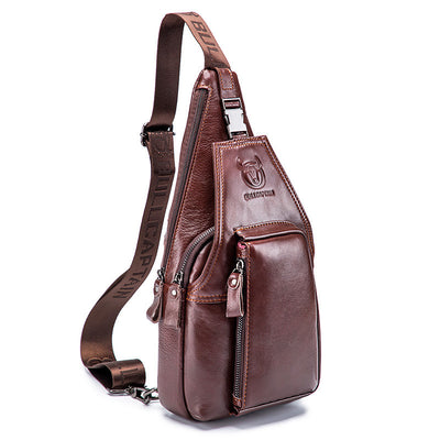 Leather Chest Bag Men'S Bag