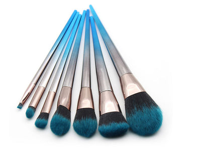 7 Diamond Makeup Brushes Blue Black Gradient