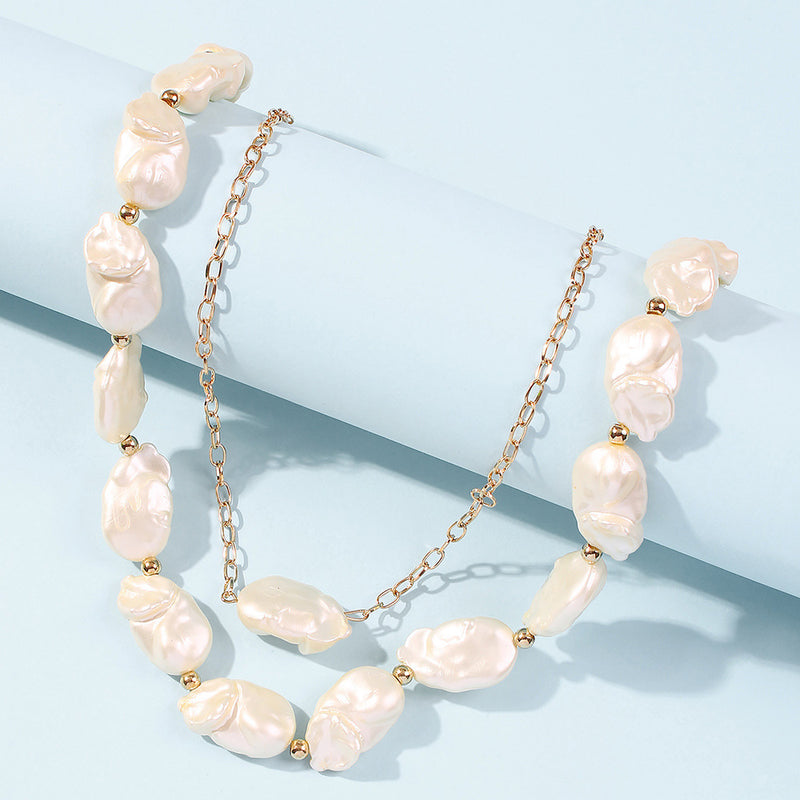 Holiday Style Irregular Pearl Necklace